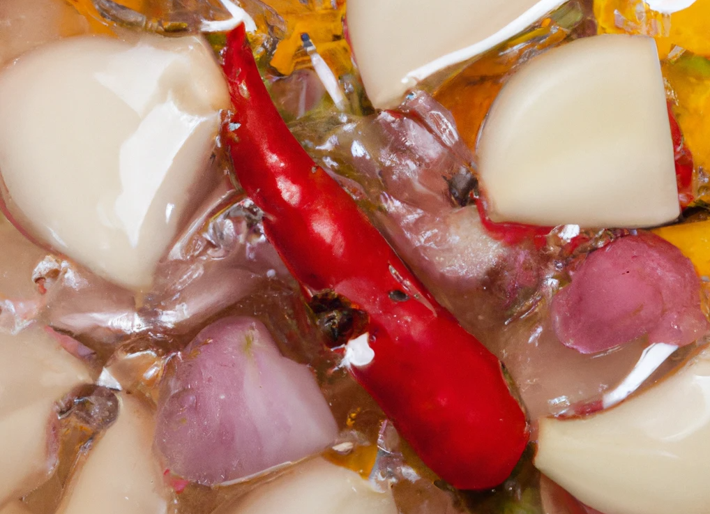 garlic, onion and hot pepper mixed with water