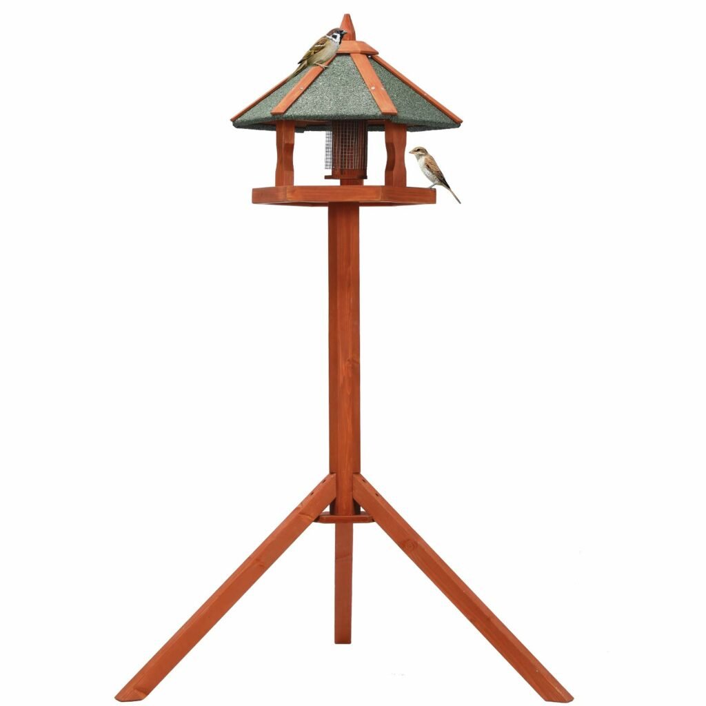 Petsfit Wooden Bird Table with Asphalt Shingles