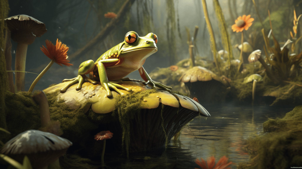 An adult frog
